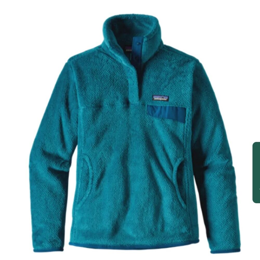 Patagonia Snap Re-Tool Fleece Blue Fuzzy Pullover Sweatshirt Size Medium